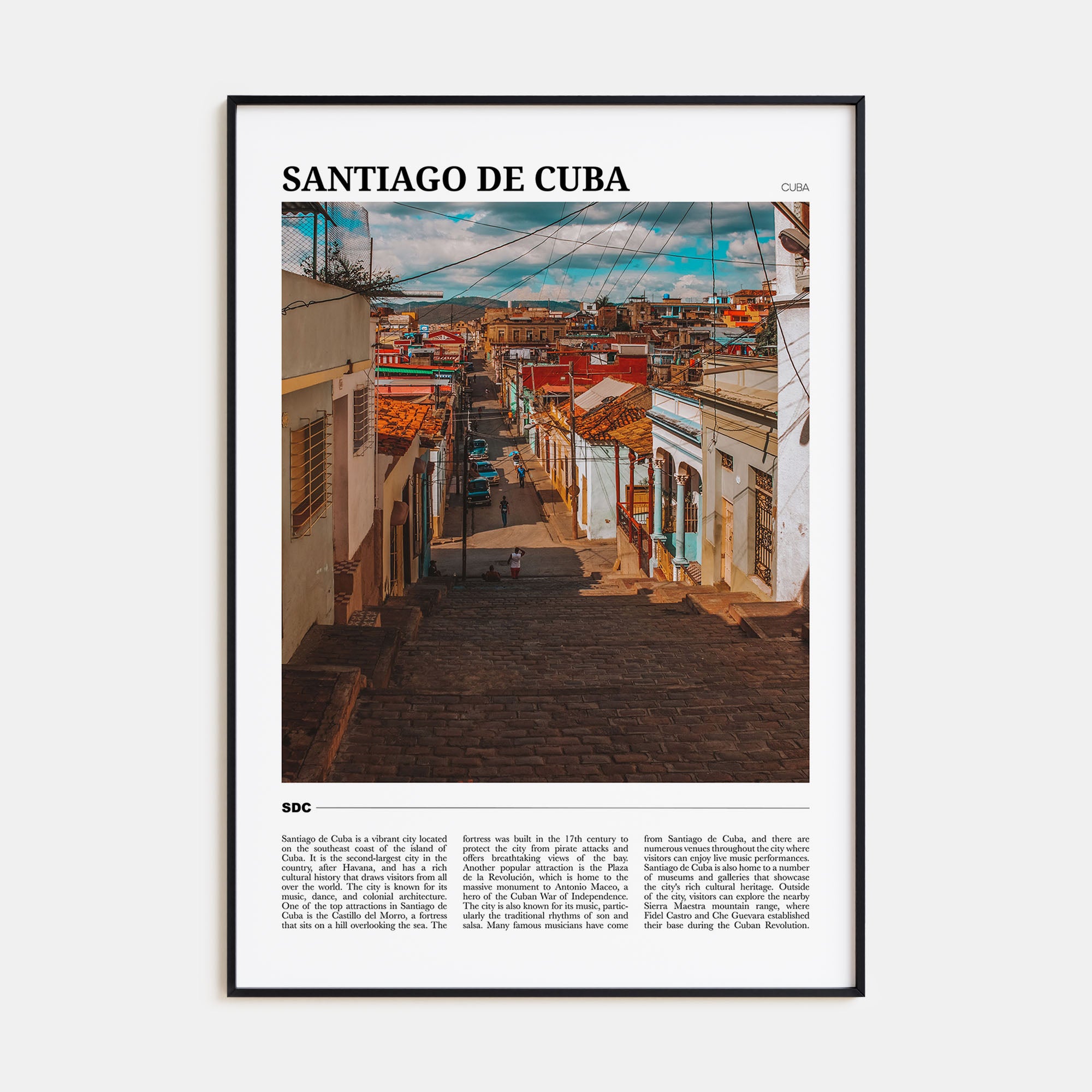 Santiago de Cuba Travel Color Poster