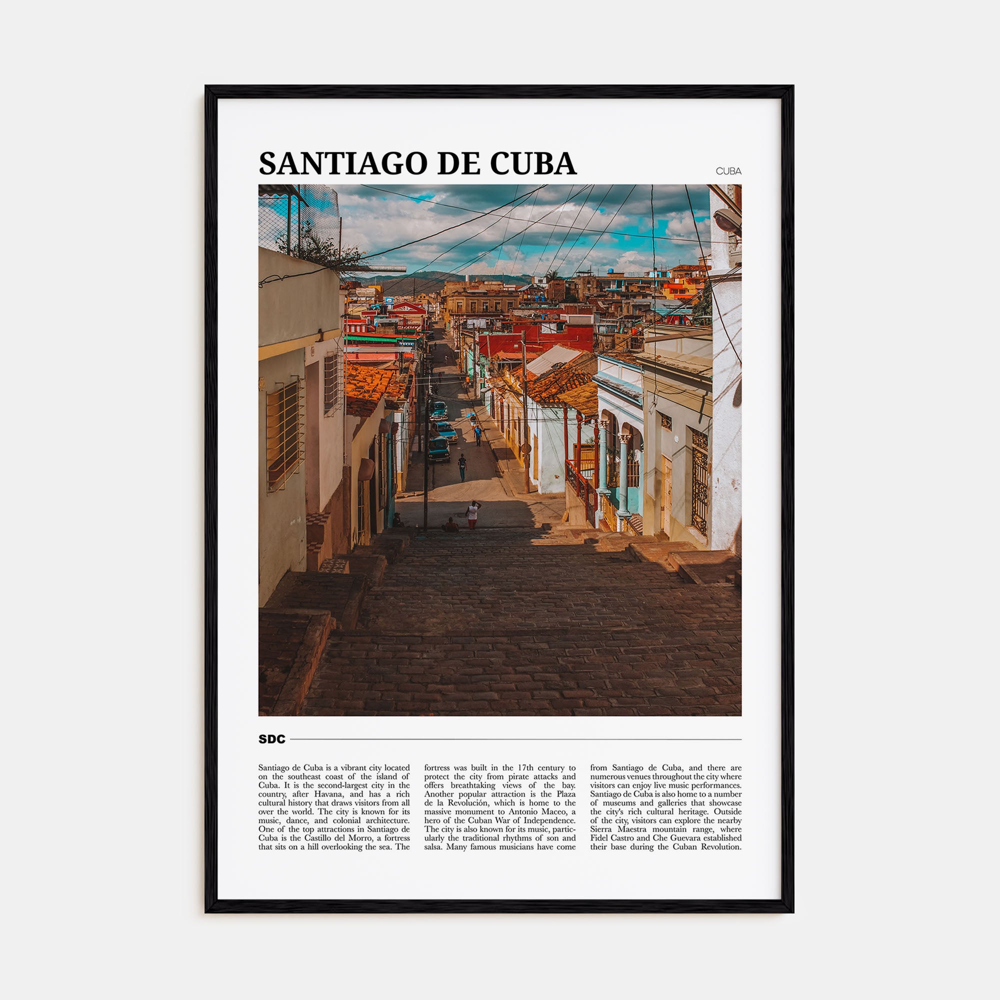 Santiago de Cuba Travel Color Poster