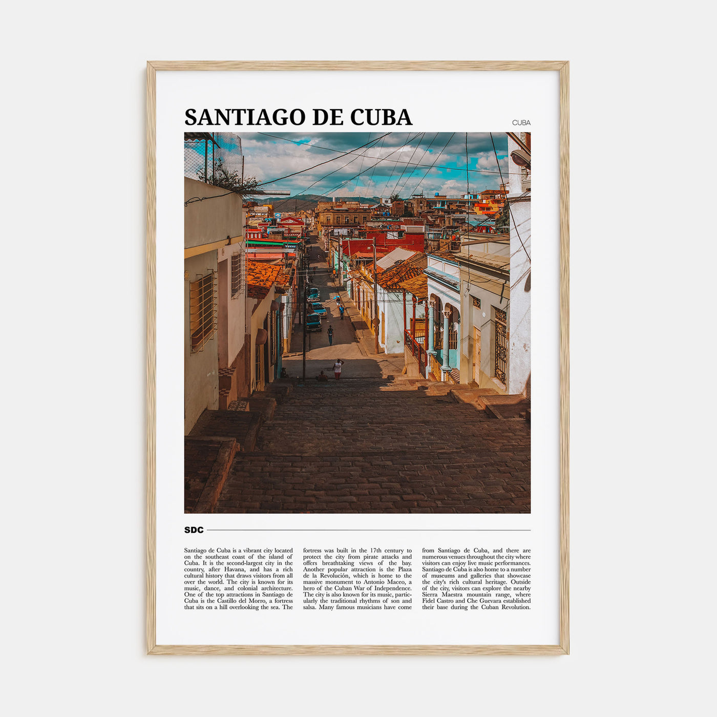 Santiago de Cuba Travel Color Poster