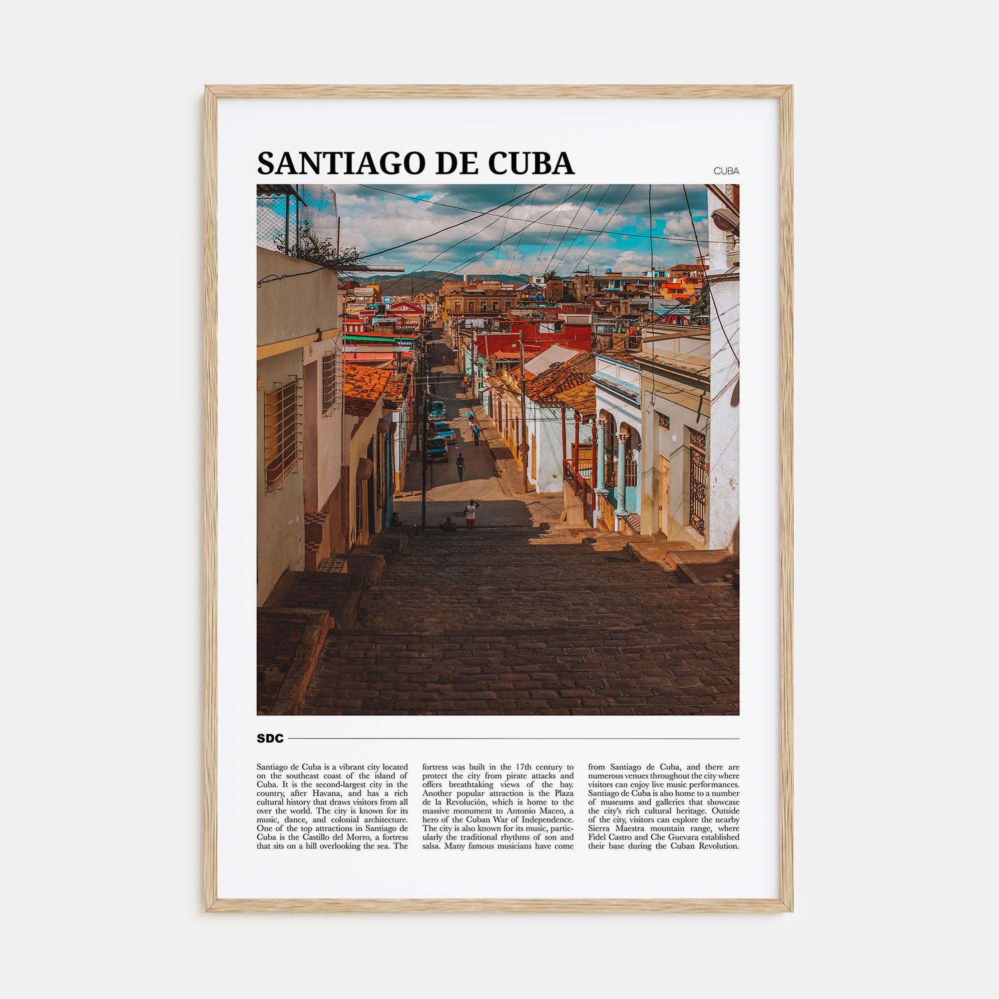 Santiago de Cuba Travel Color Poster
