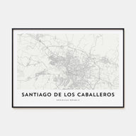 Santiago de los Caballeros Map Landscape Poster