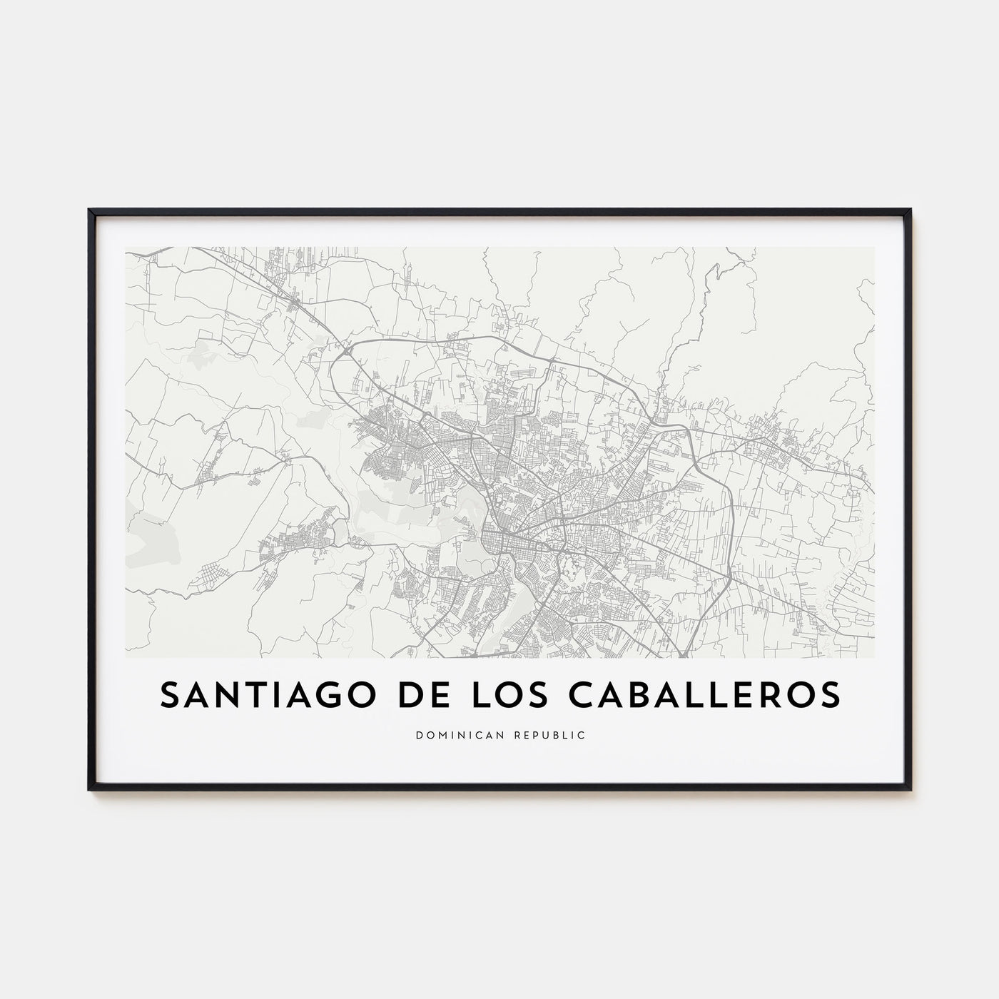 Santiago de los Caballeros Map Landscape Poster