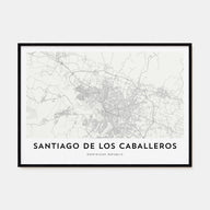Santiago de los Caballeros Map Landscape Poster