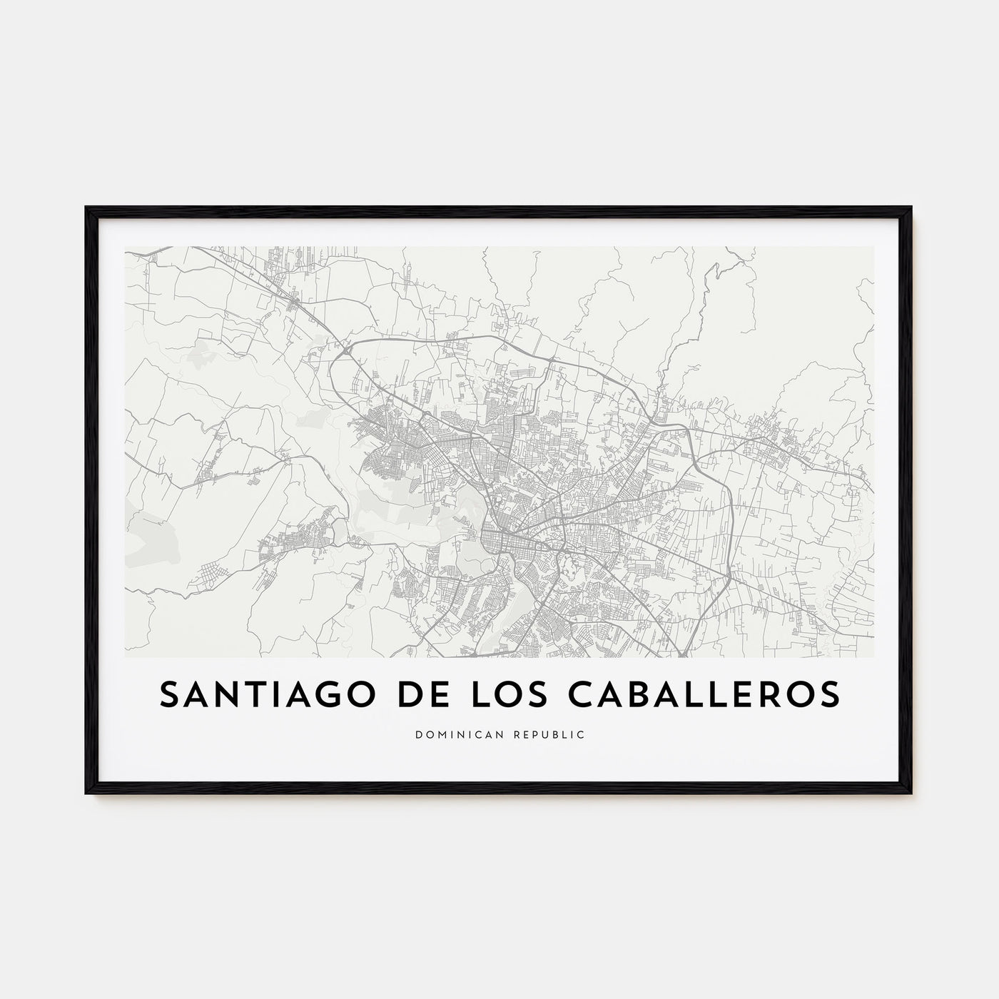 Santiago de los Caballeros Map Landscape Poster