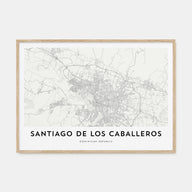 Santiago de los Caballeros Map Landscape Poster