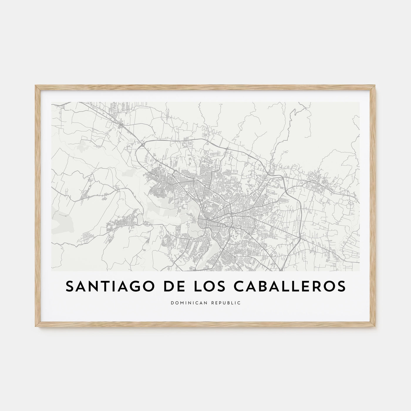 Santiago de los Caballeros Map Landscape Poster