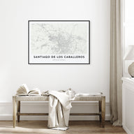 Santiago de los Caballeros Map Landscape Poster