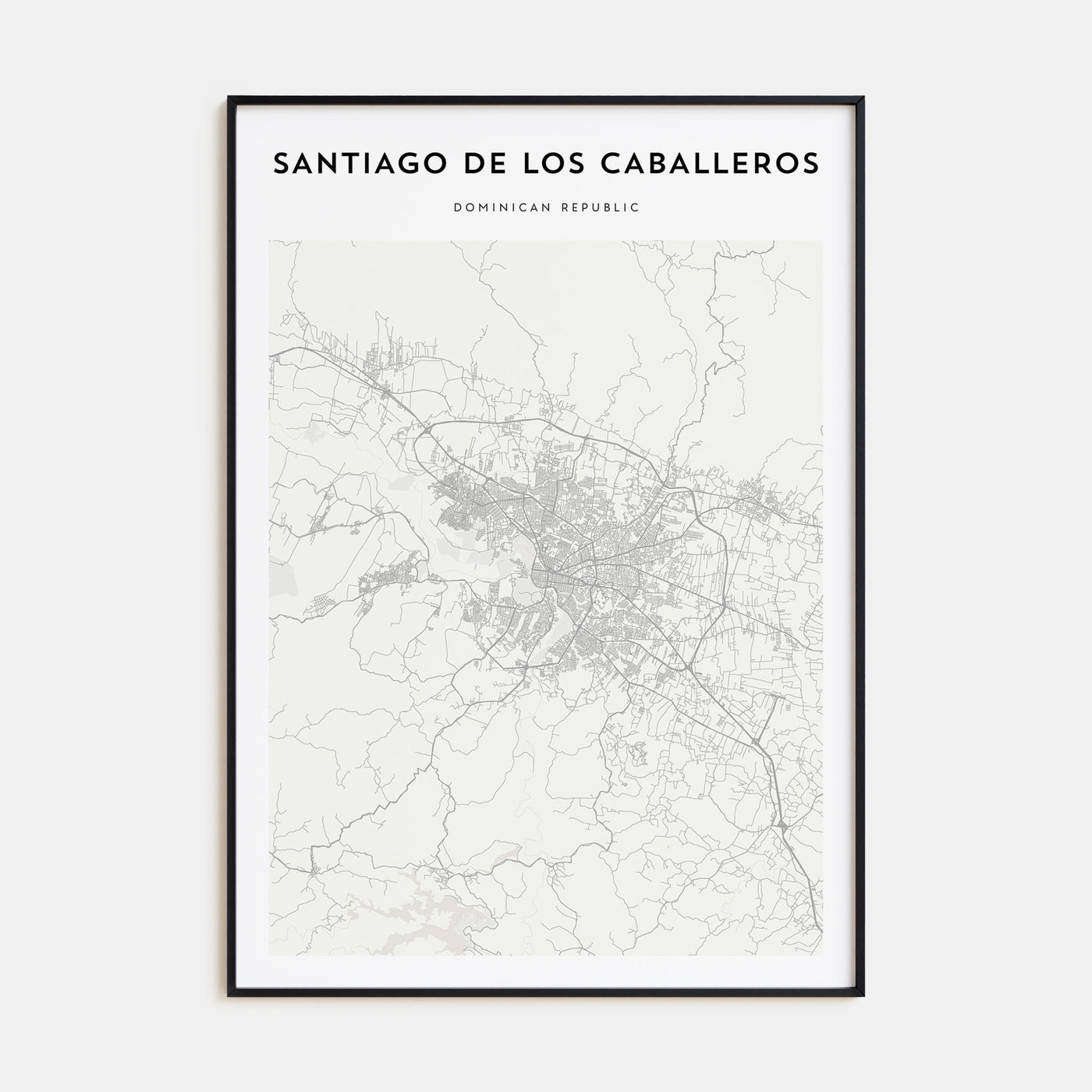 Santiago de los Caballeros Map Portrait Poster