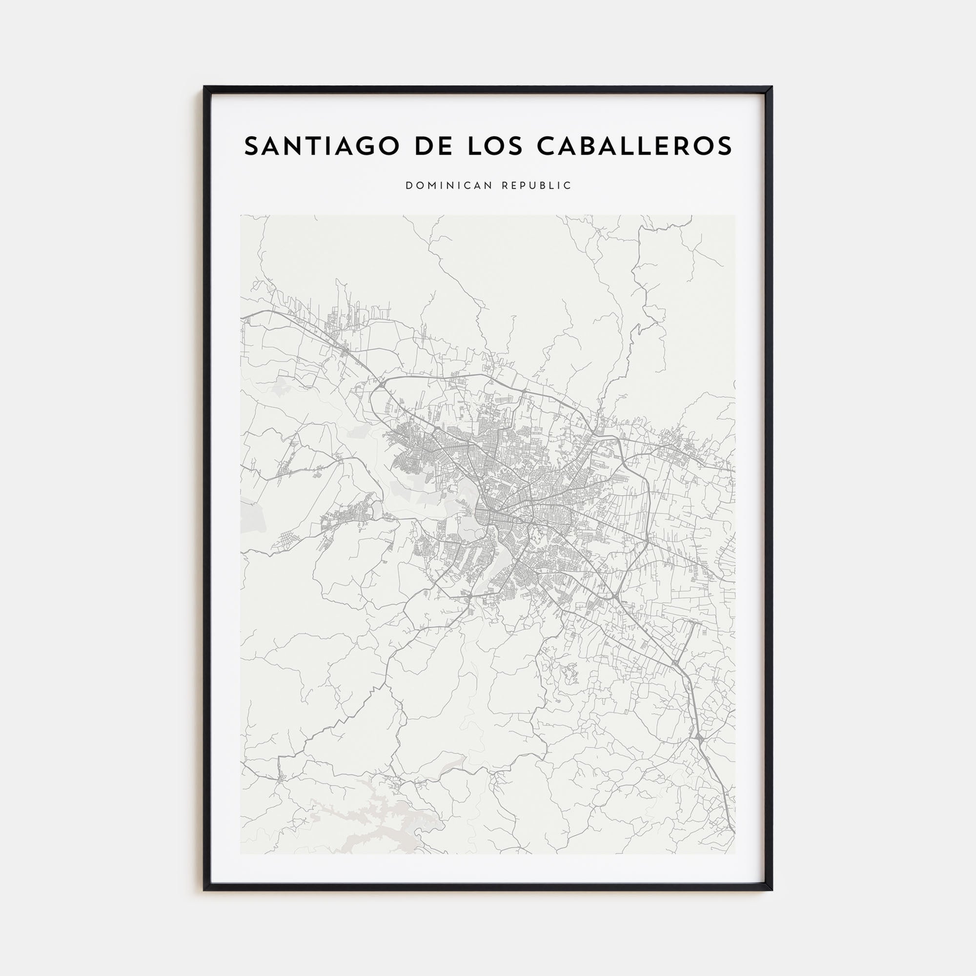 Santiago de los Caballeros Map Portrait Poster