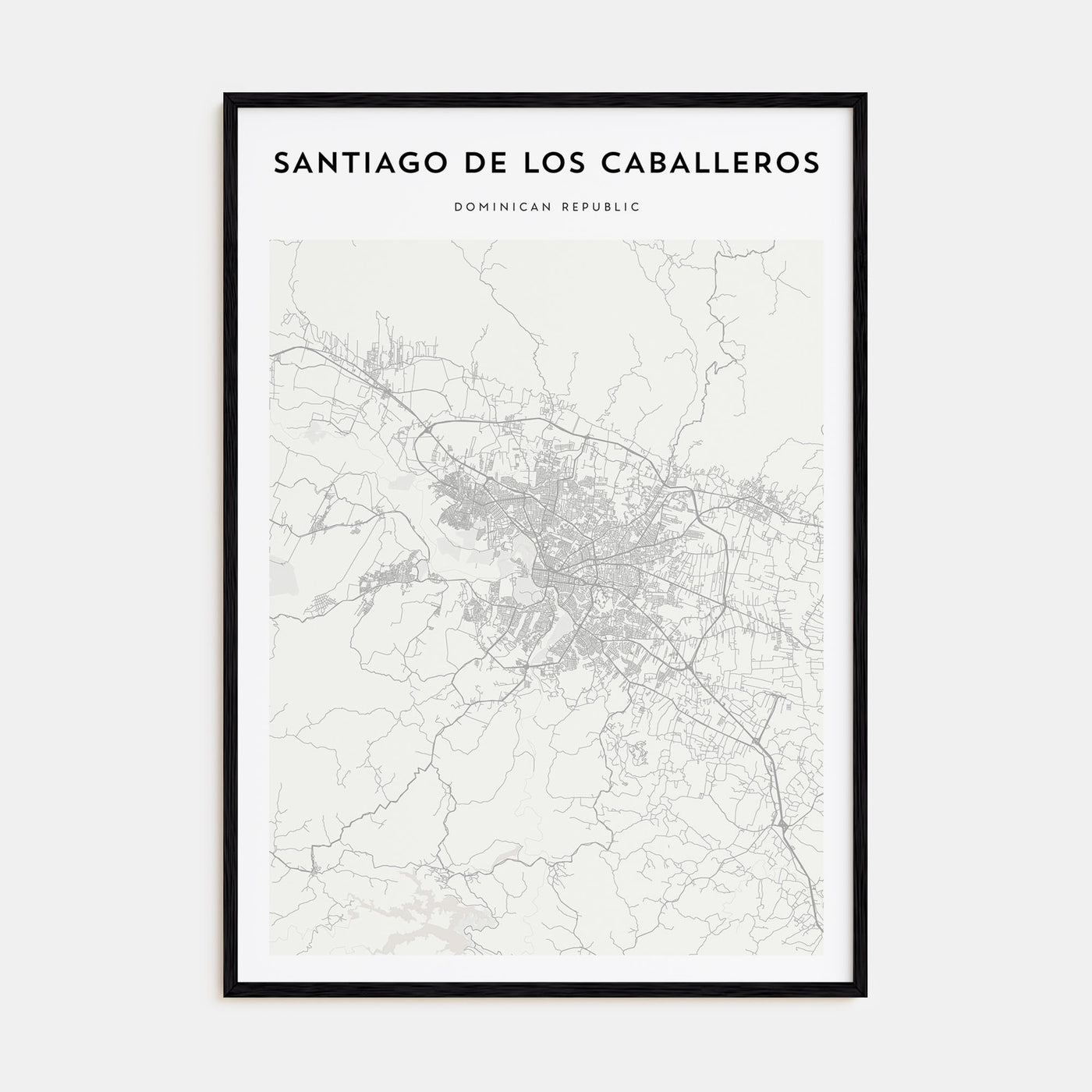 Santiago de los Caballeros Map Portrait Poster