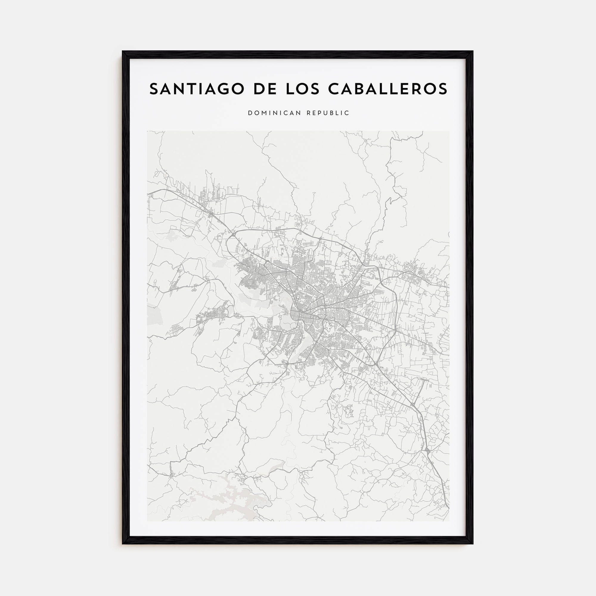 Santiago de los Caballeros Map Portrait Poster