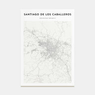 Santiago de los Caballeros Map Portrait Poster