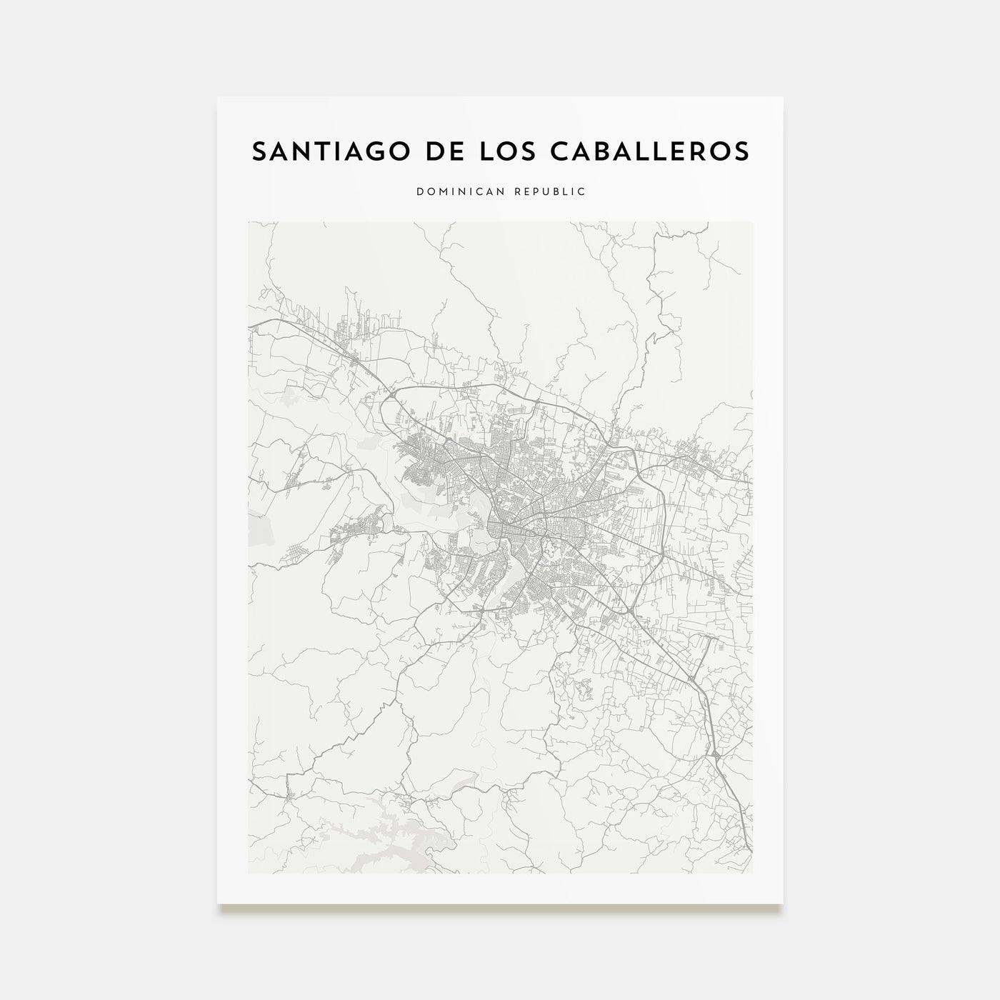 Santiago de los Caballeros Map Portrait Poster