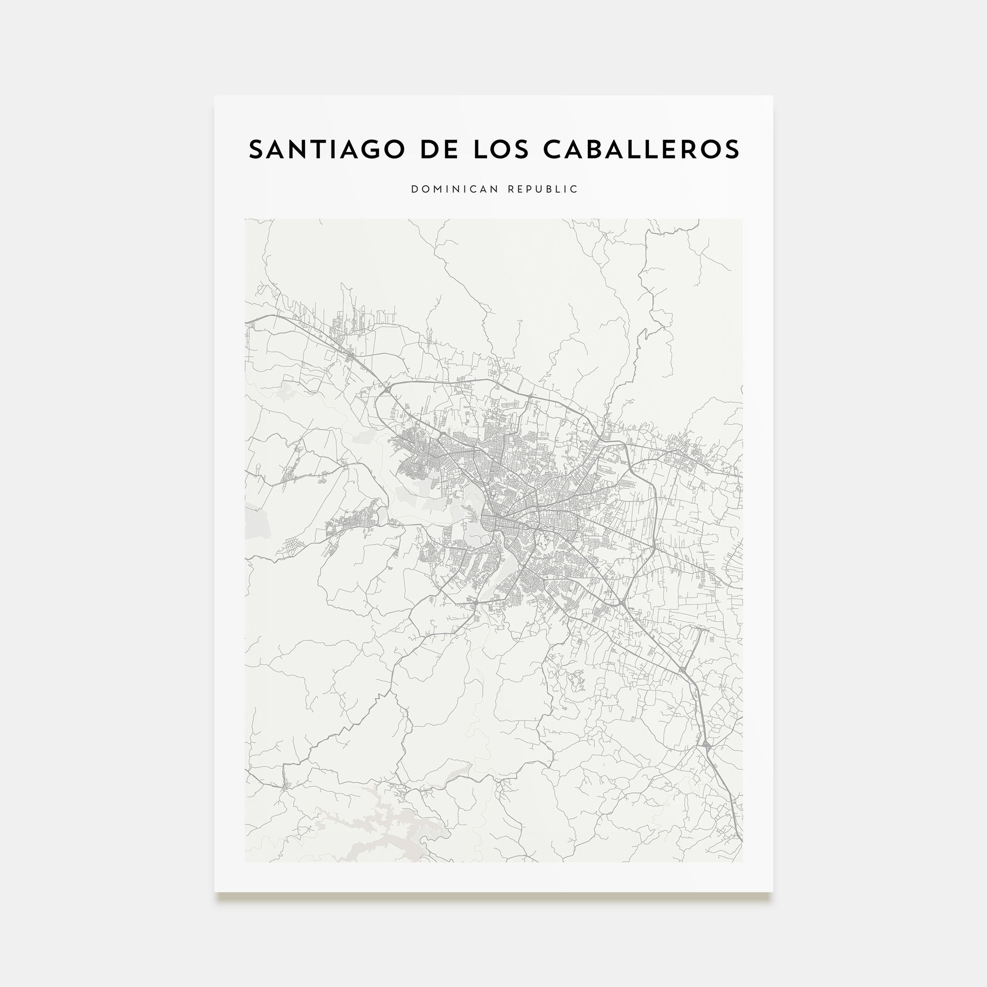Santiago de los Caballeros Map Portrait Poster