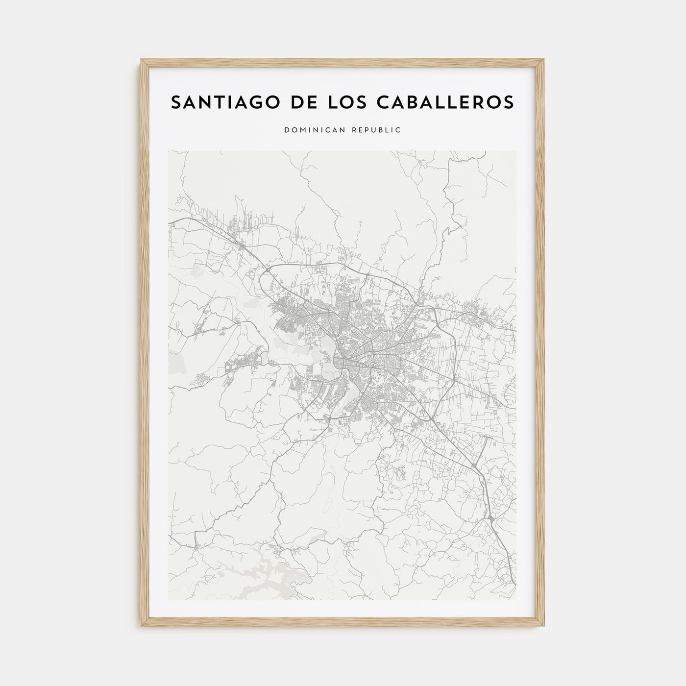 Santiago de los Caballeros Map Portrait Poster