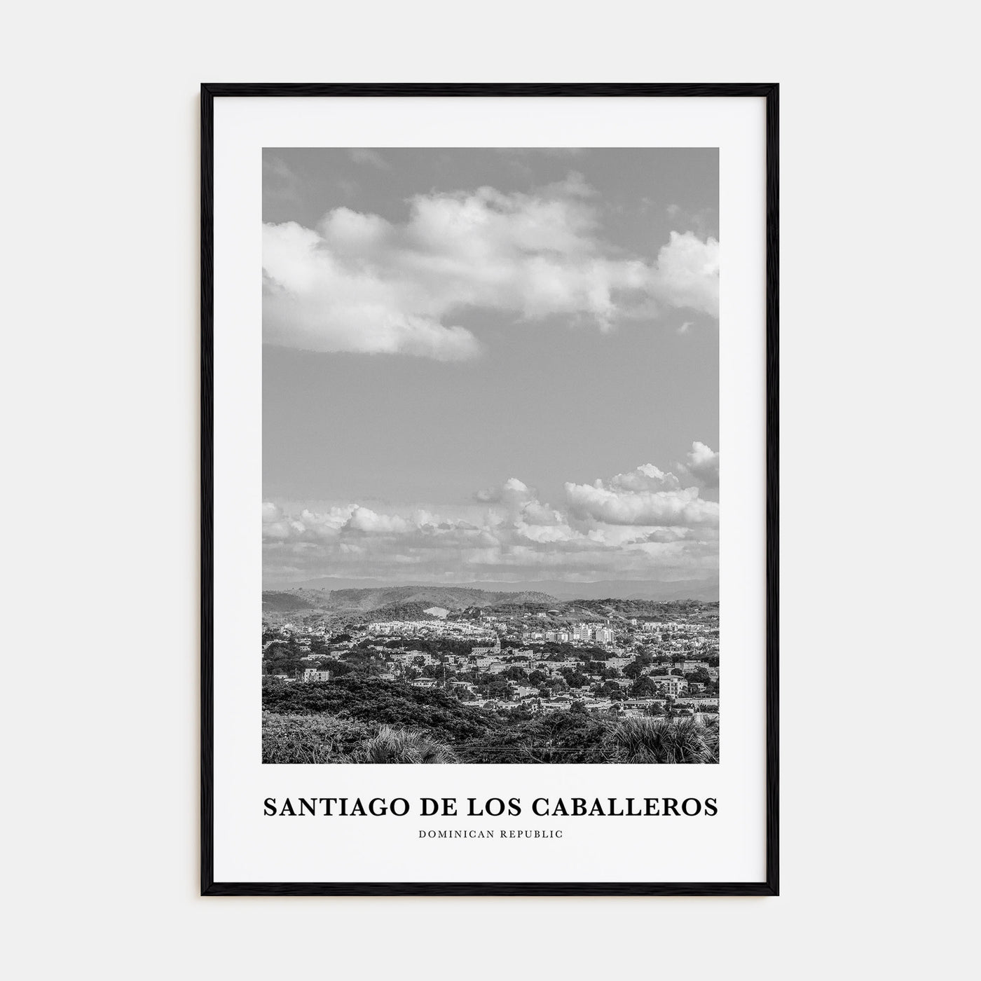 Santiago de los Caballeros Portrait B&W Poster