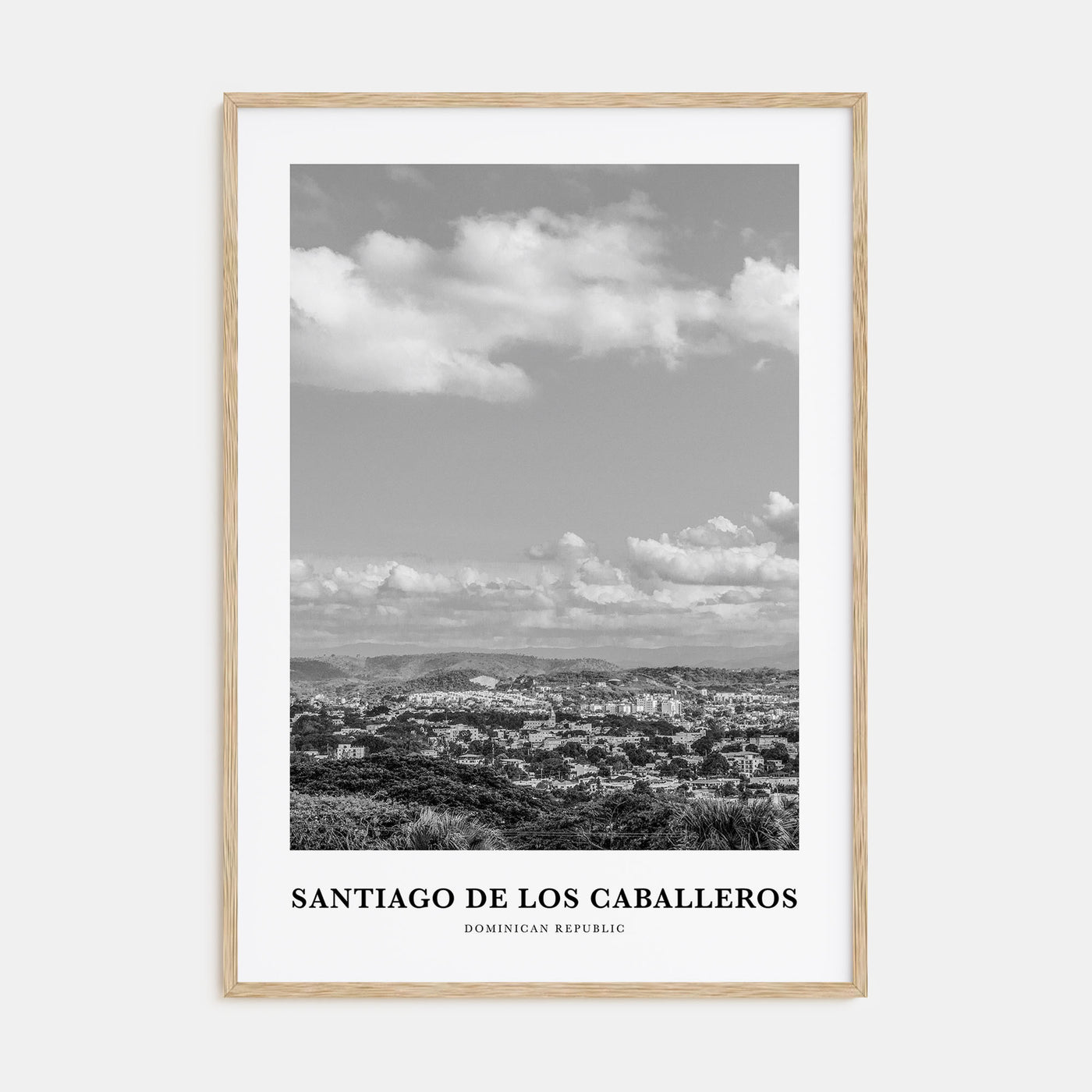 Santiago de los Caballeros Portrait B&W Poster