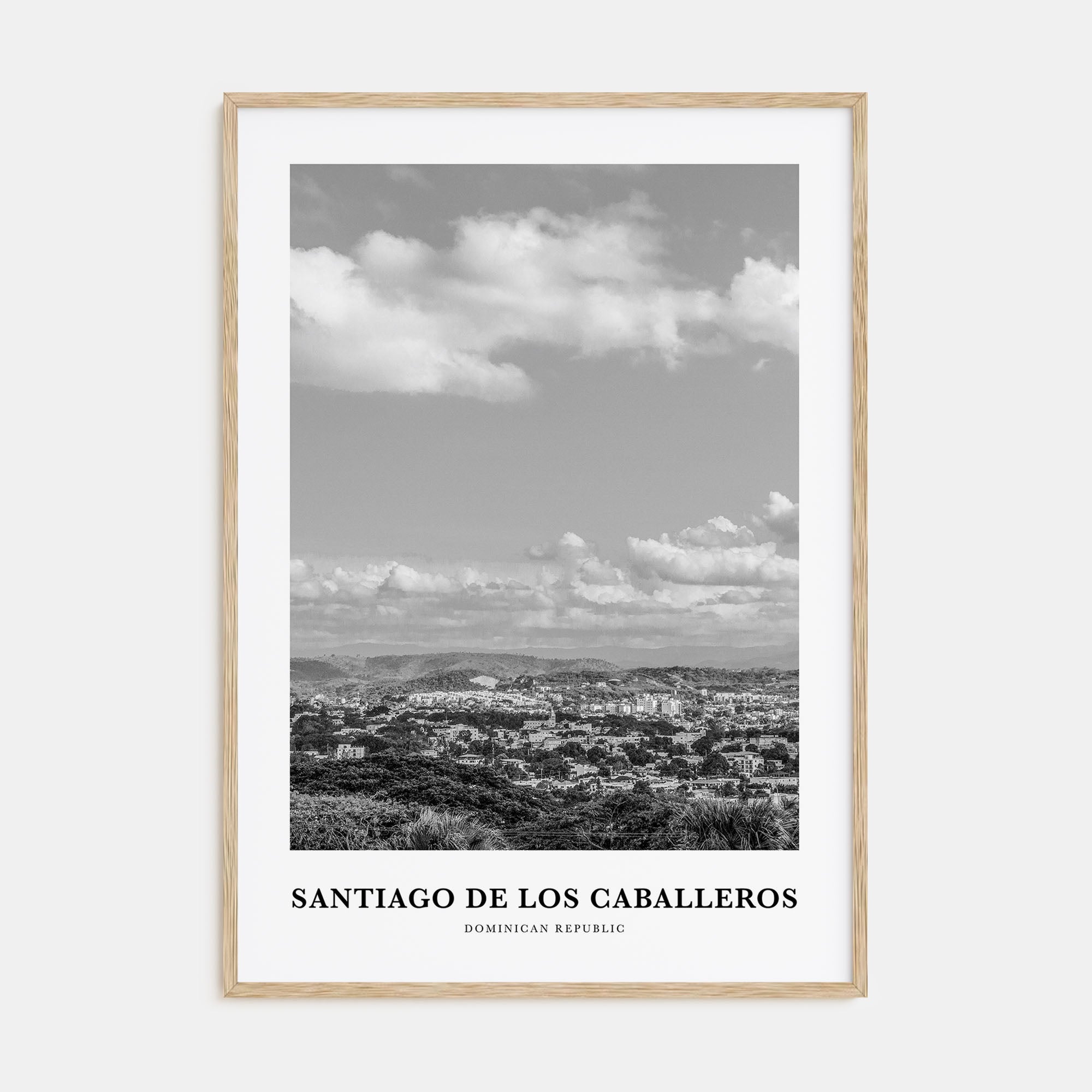 Santiago de los Caballeros Portrait B&W Poster