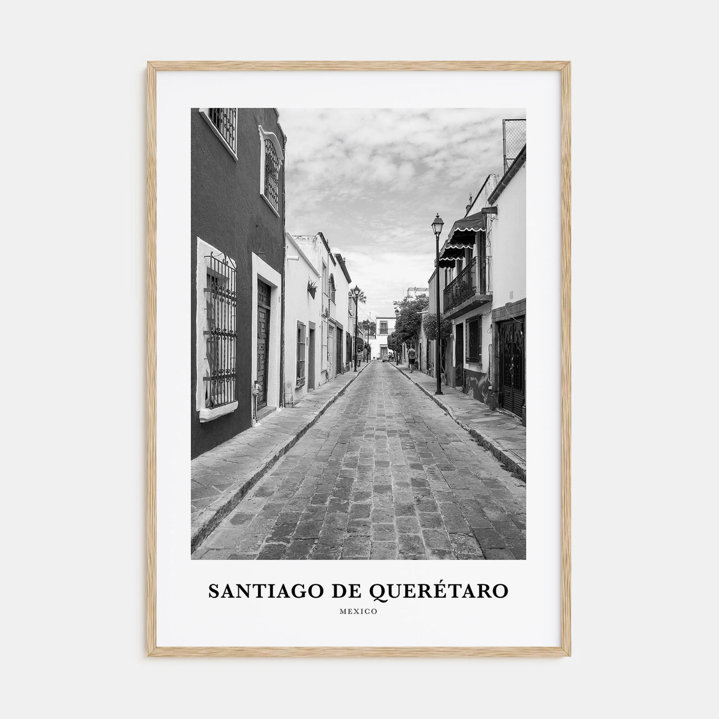 Santiago de Querétaro Portrait B&W Poster