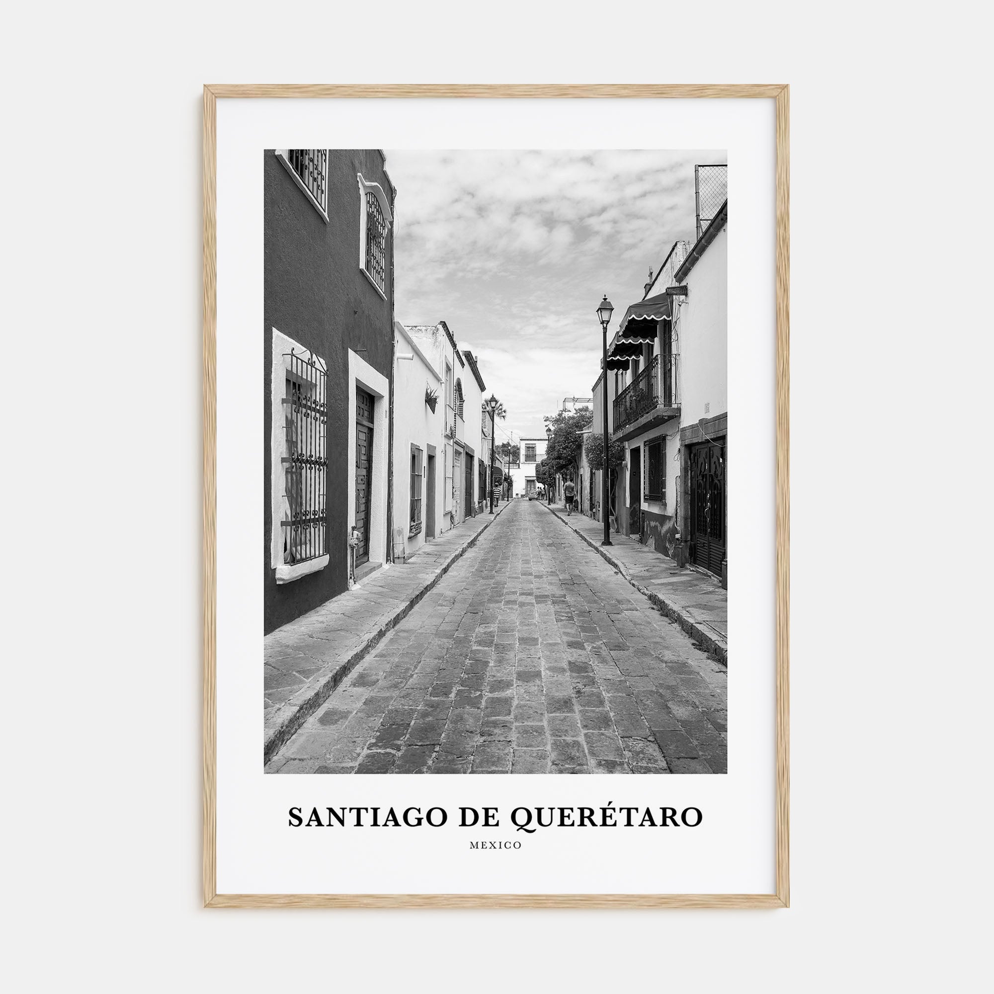 Santiago de Querétaro Portrait B&W Poster