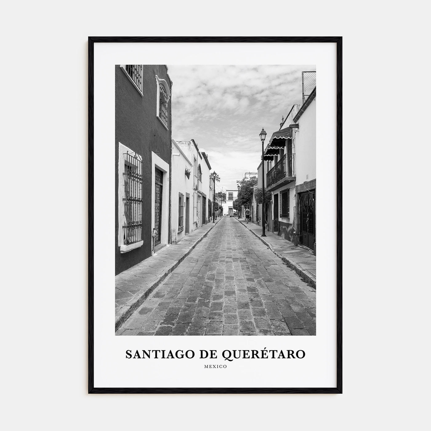 Santiago de Querétaro Portrait B&W Poster