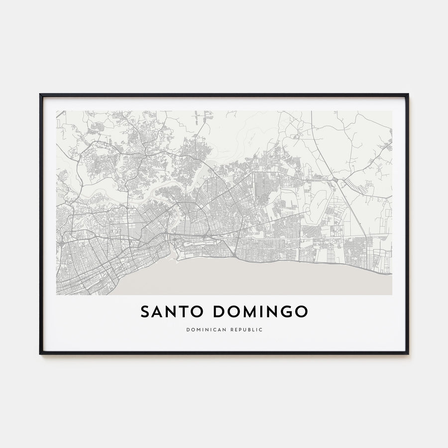 Santo Domingo Map Landscape Poster