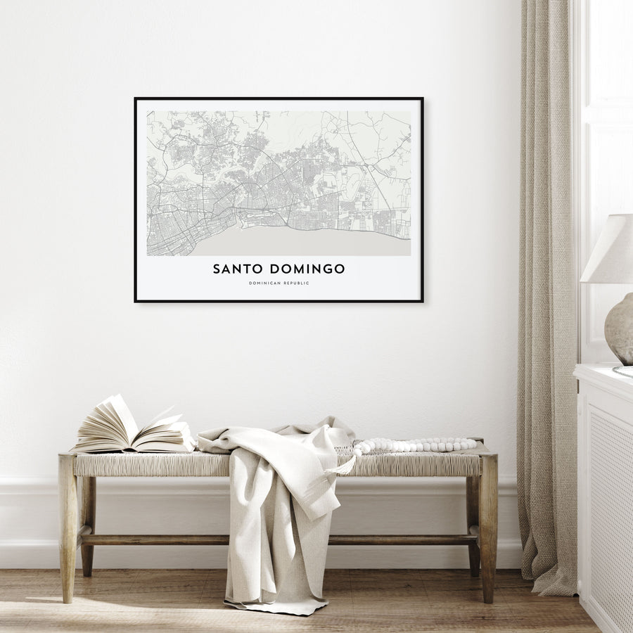 Santo Domingo Map Landscape Poster