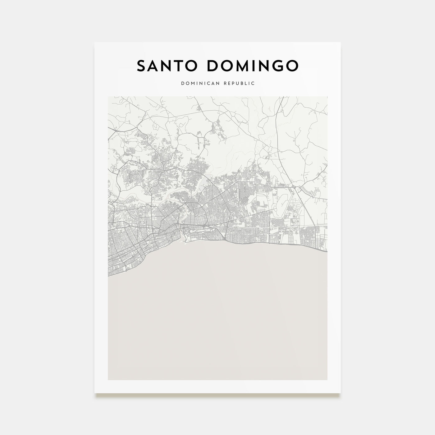 Santo Domingo Map Portrait Poster