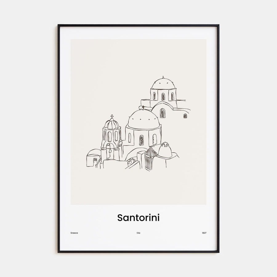 Santorini Drawn Poster