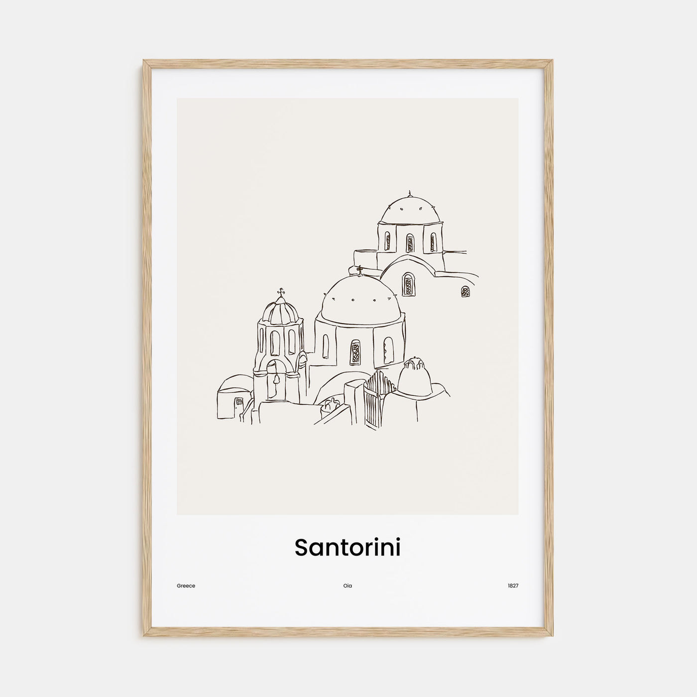 Santorini Drawn Poster