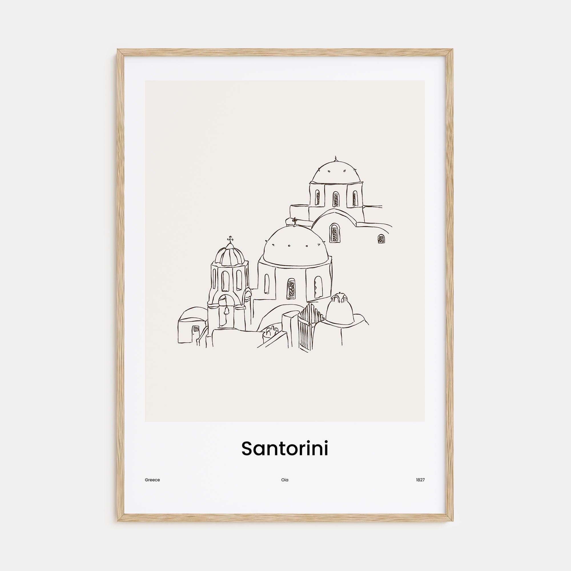 Santorini Drawn Poster