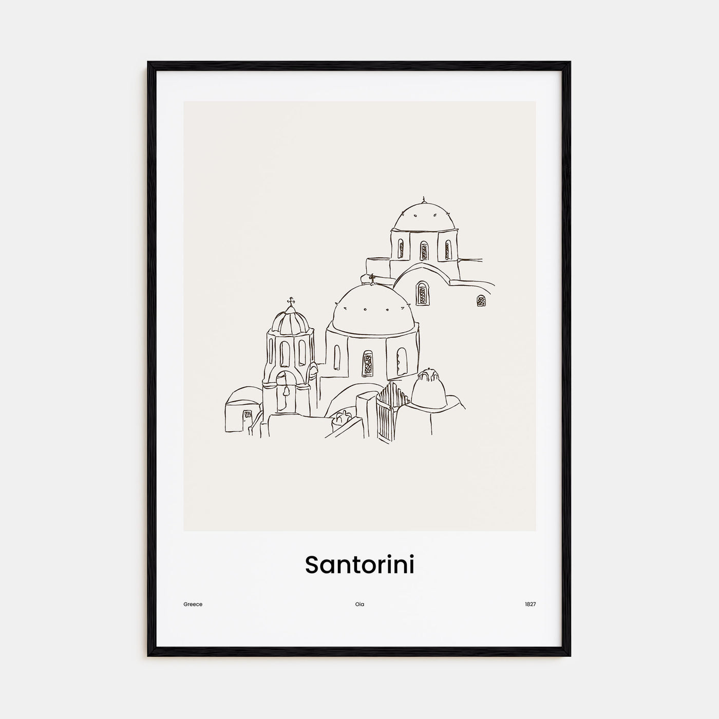 Santorini Drawn Poster