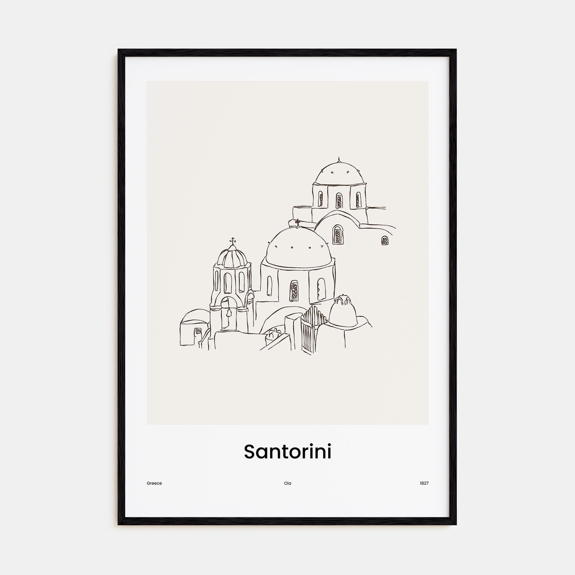 Santorini Drawn Poster