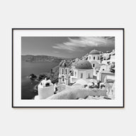 Santorini Landscape B&W Poster