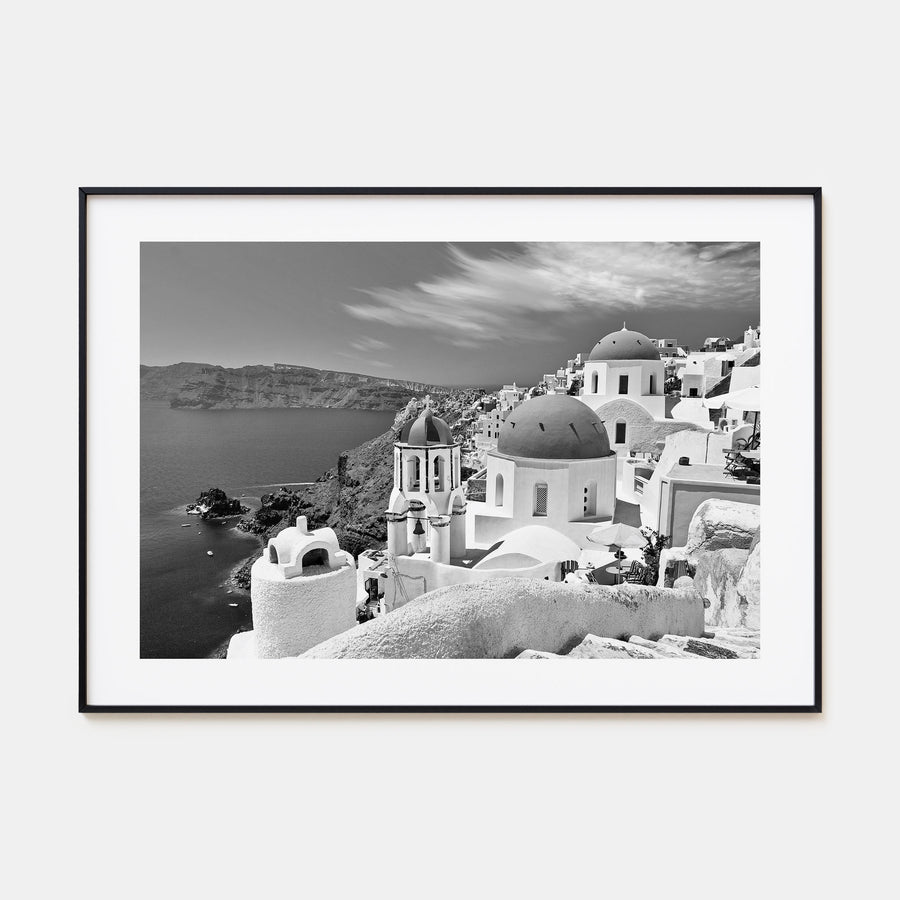 Santorini Landscape B&W Poster