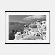 Santorini Landscape B&W Poster