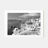 Santorini Landscape B&W Poster