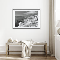 Santorini Landscape B&W Poster