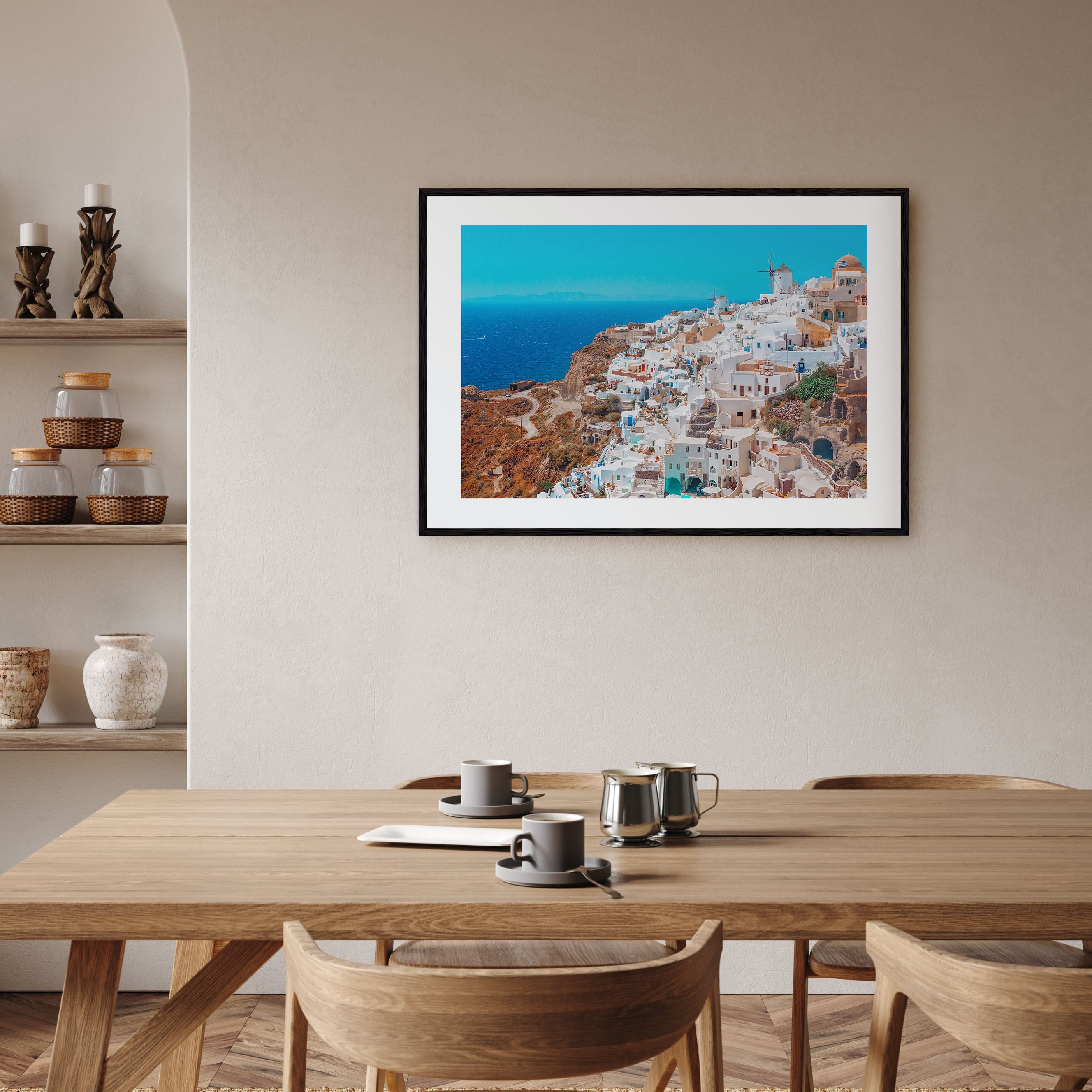 Santorini Landscape Color Poster