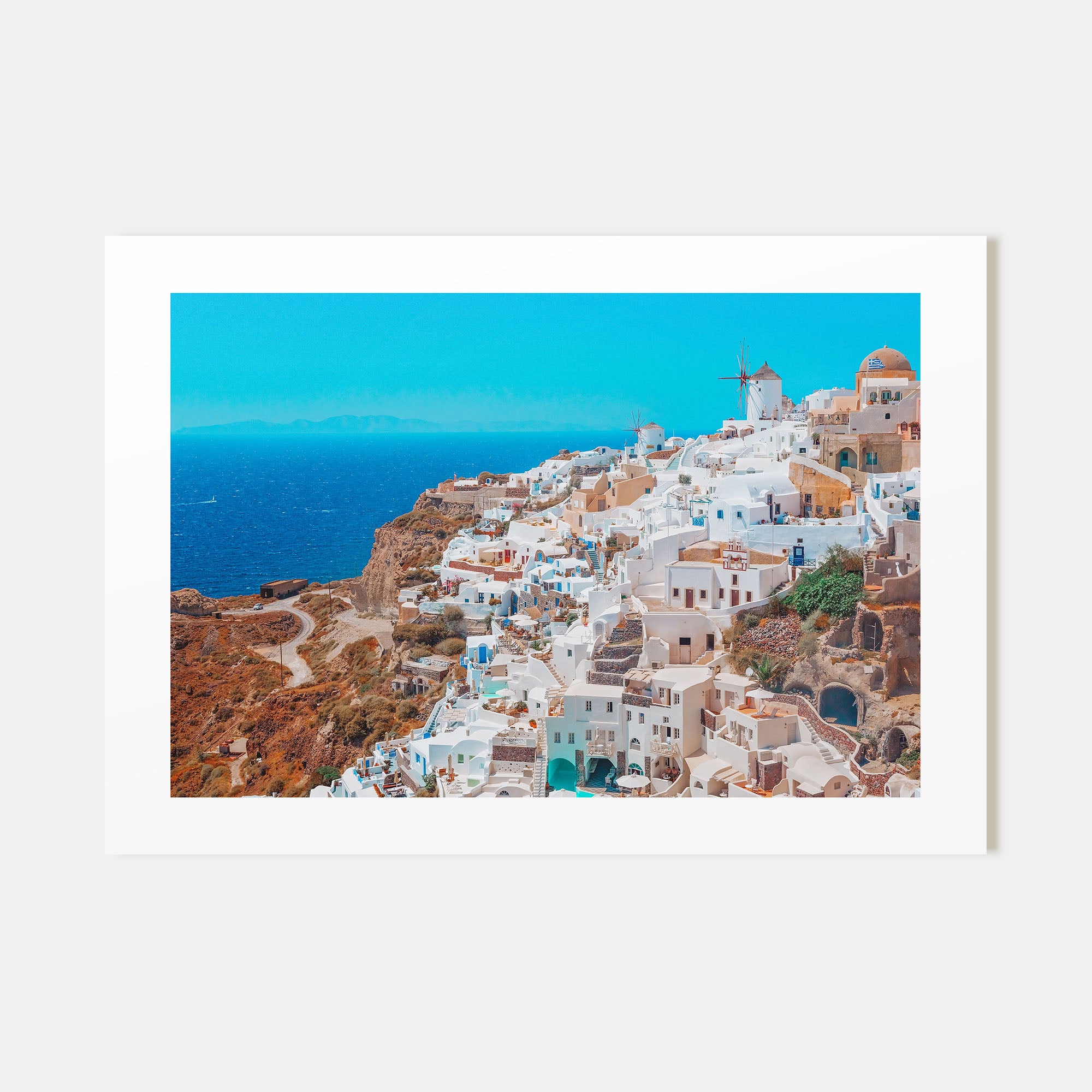 Santorini Landscape Color Poster