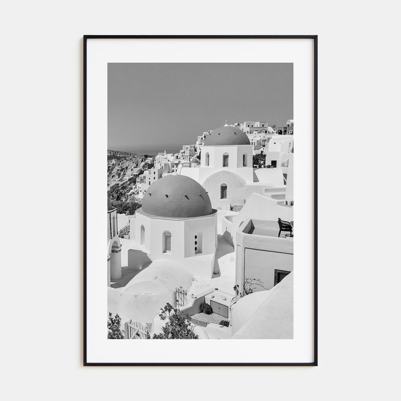 Santorini Photo B&W No 1 Poster