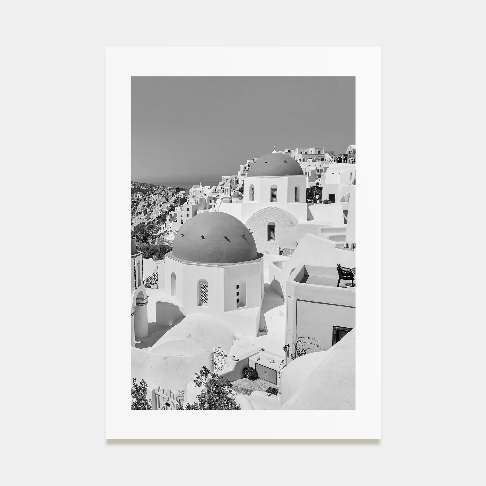 Santorini Photo B&W No 1 Poster