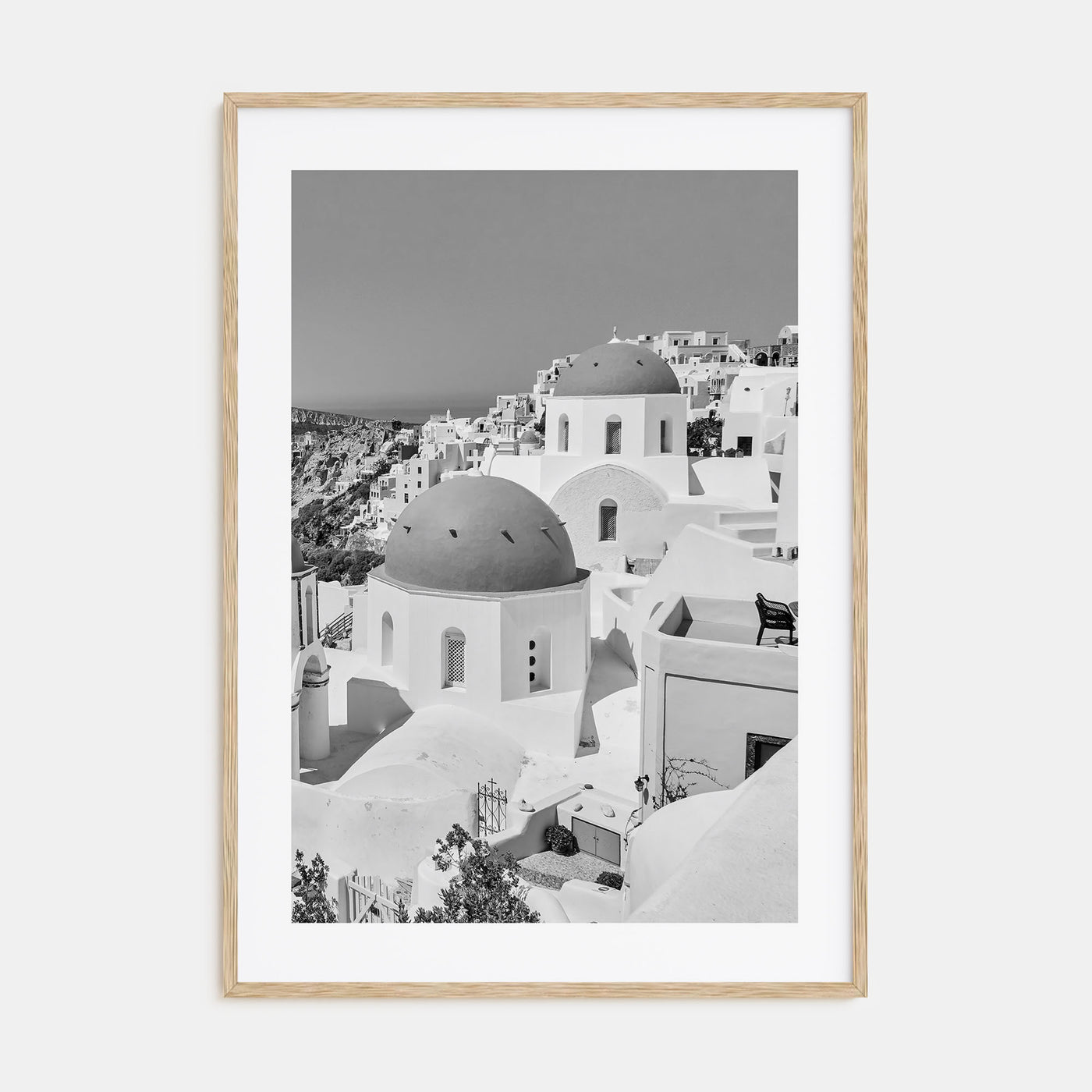 Santorini Photo B&W No 1 Poster