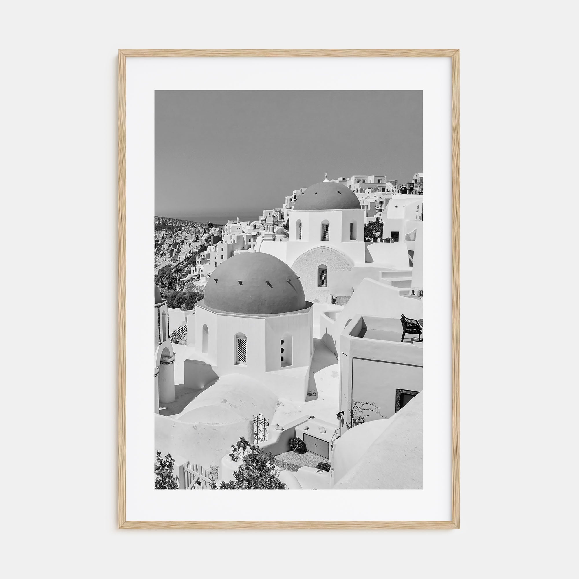 Santorini Photo B&W No 1 Poster