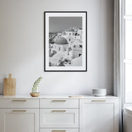 Santorini Photo B&W No 1 Poster