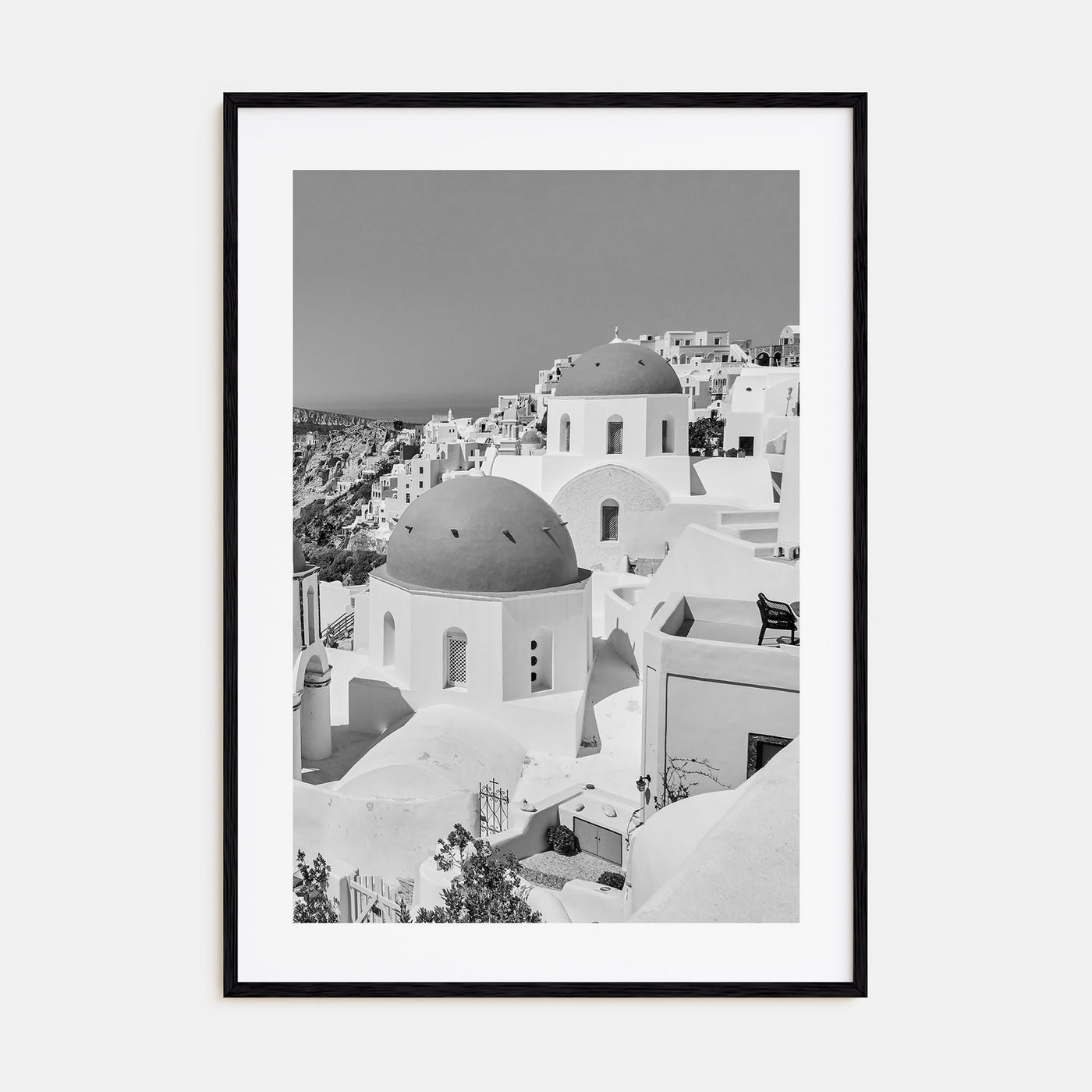 Santorini Photo B&W No 1 Poster