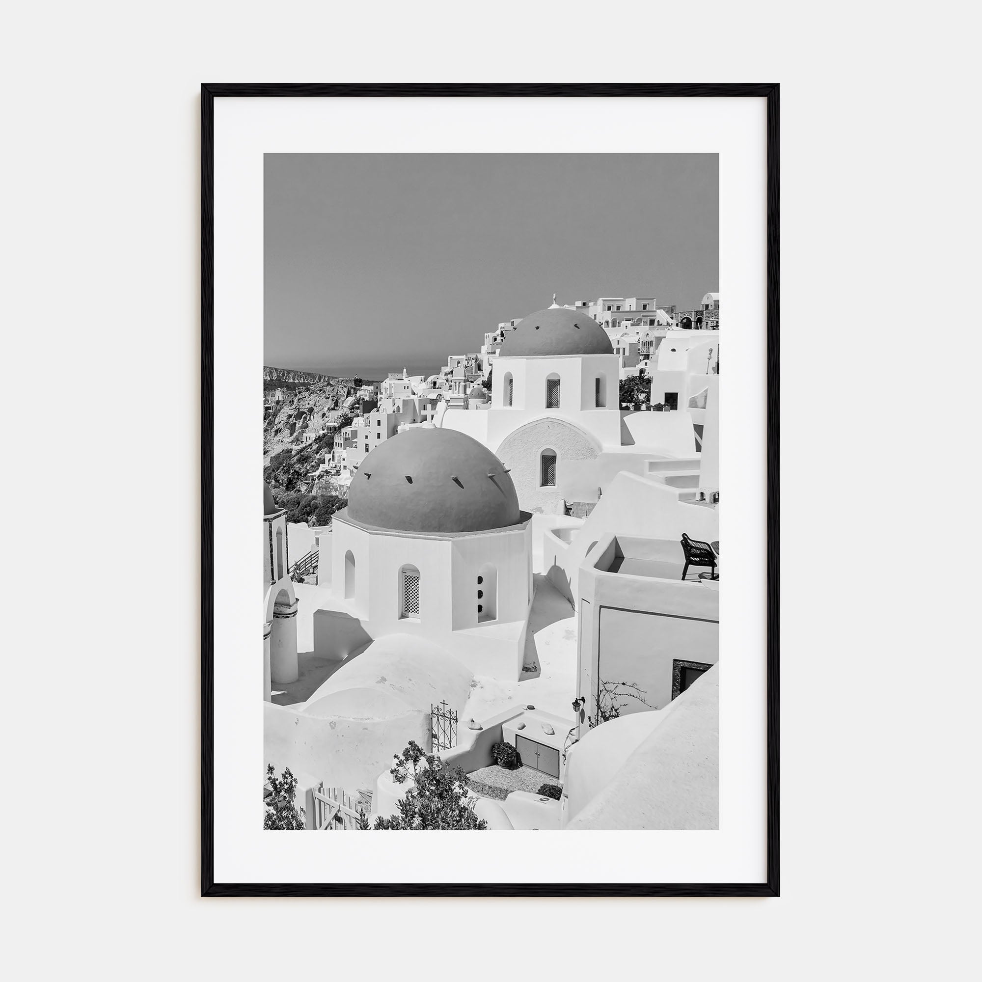 Santorini Photo B&W No 1 Poster