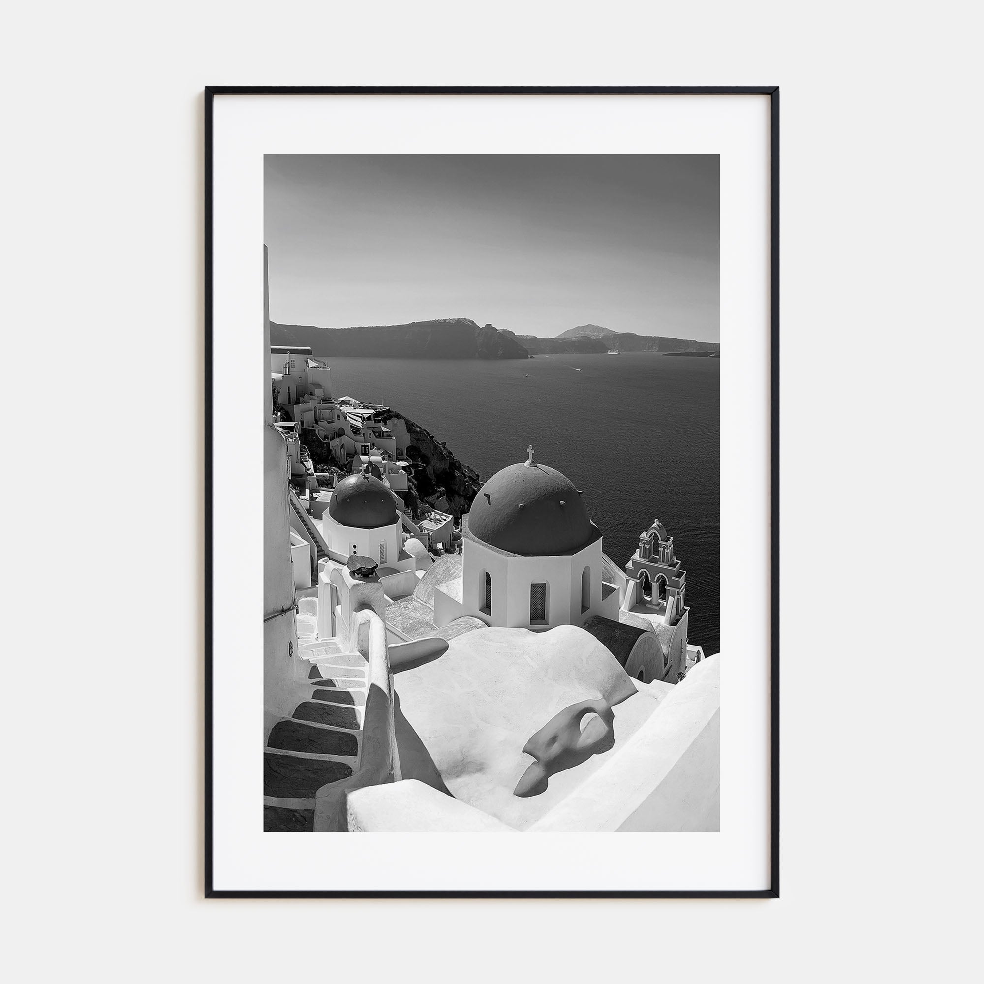 Santorini Photo B&W No 2 Poster