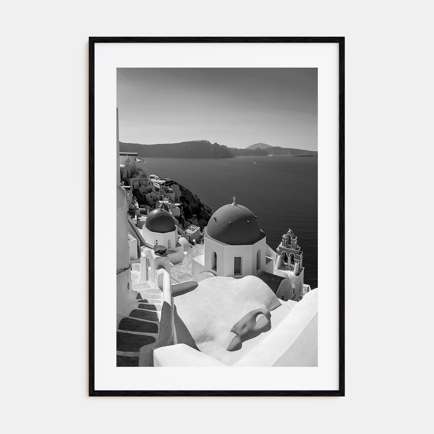 Santorini Photo B&W No 2 Poster