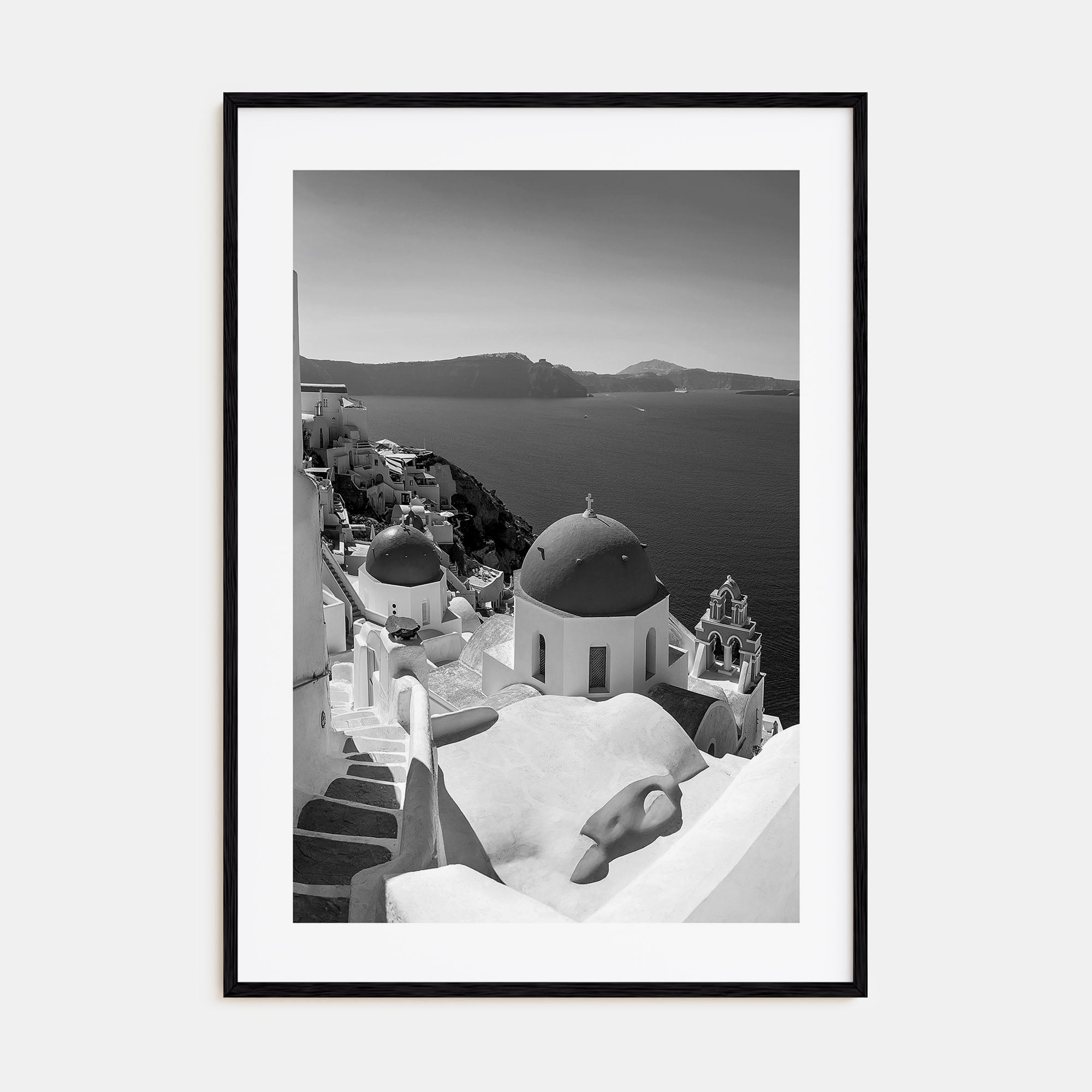 Santorini Photo B&W No 2 Poster